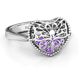 Caged Hearts Ring with 2-6 Stones