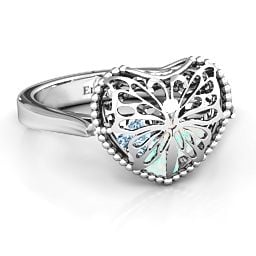Caged Hearts Ring with 2-6 Stones