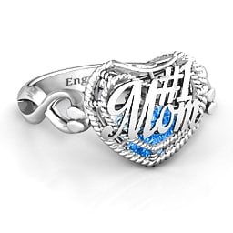 Caged Hearts Ring with 2-6 Stones