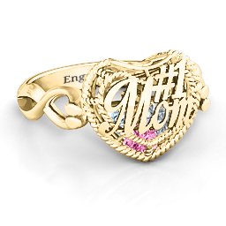 Caged Hearts Ring with 2-6 Stones