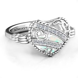 Caged Hearts Ring with 2-6 Stones