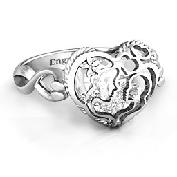 Caged Hearts Ring with 2-6 Stones