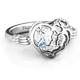 Caged Hearts Ring with 2-6 Stones