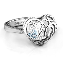Caged Hearts Ring with 2-6 Stones