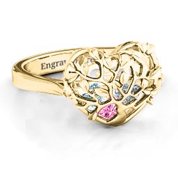 Caged Hearts Ring with 2-6 Stones
