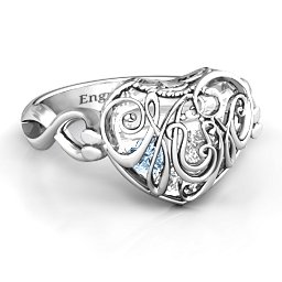 Caged Hearts Ring with 2-6 Stones