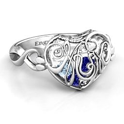 Caged Hearts Ring with 2-6 Stones