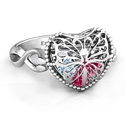Caged Hearts Ring with 2-6 Stones