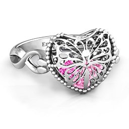 Caged Hearts Ring with 2-6 Stones