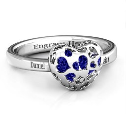 Petite Caged Hearts Ring with 1-3 Stones