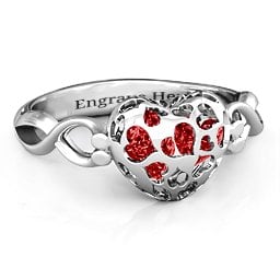 Petite Caged Hearts Ring with 1-3 Stones