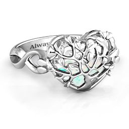 Caged Hearts Ring with 2-6 Stones