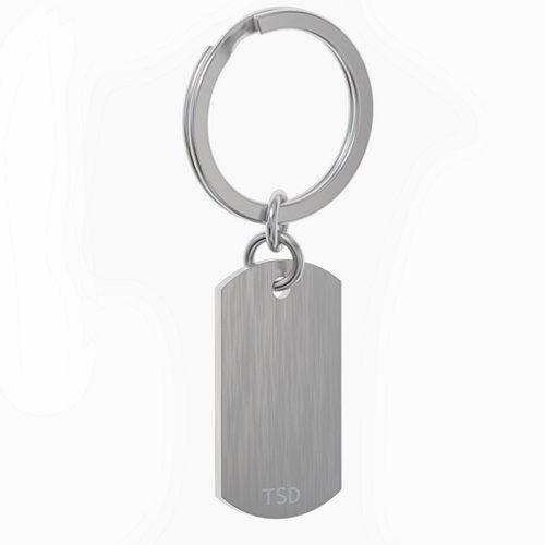 Engravable Dog Tag Keychain – Stainless Steel
