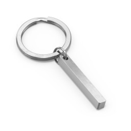 Engravable 3D Bar Keychain in Stainless Steel
