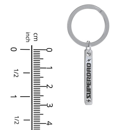 Engravable SUPERDAD 3D Bar Keychain – Stainless Steel