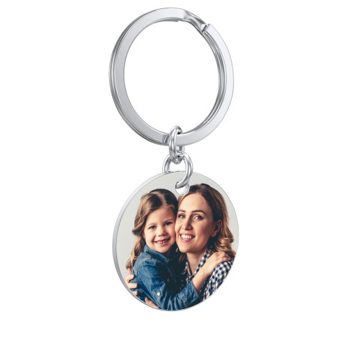 Engravable Photo Round Disc Keychain