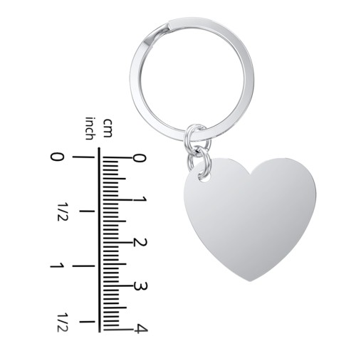 Engravable Photo Heart Disc Keychain