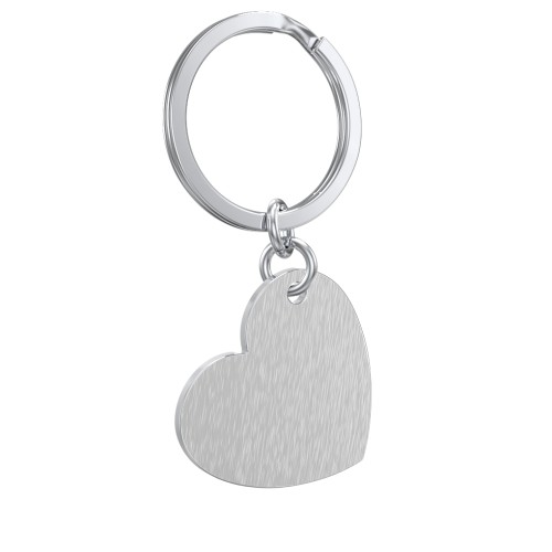Engravable Photo Heart Disc Keychain – Stainless Steel
