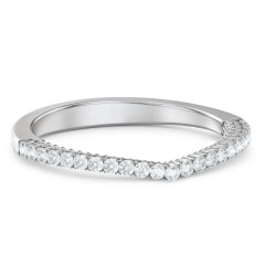 The Brigitte Wedding Band – 14K White Gold with Lab Diamond