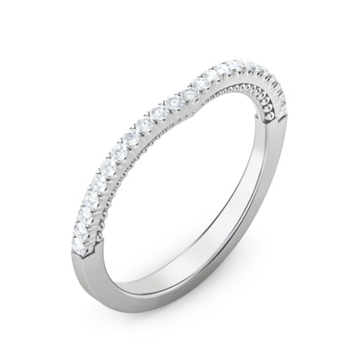 The Brigitte Wedding Band – 14K White Gold with Lab Diamond
