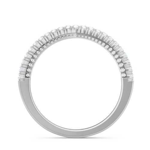 The Brigitte Wedding Band – 14K White Gold with Lab Diamond