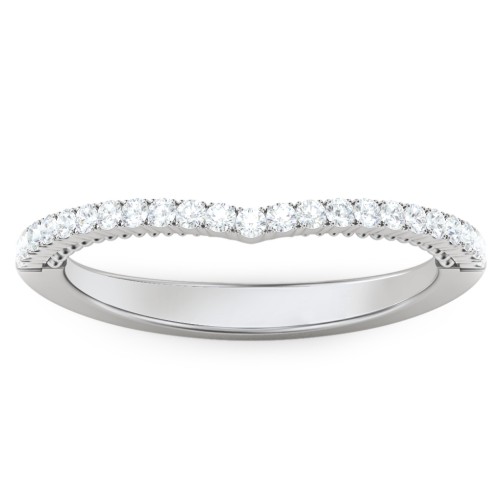 The Brigitte Wedding Band – 14K White Gold with Lab Diamond