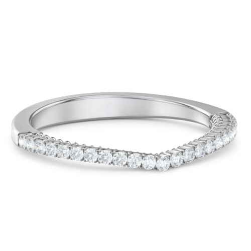The Brigitte Wedding Band – 14K White Gold with Lab Diamond