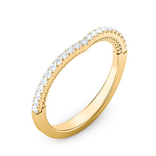 The Brigitte Wedding Band – 10K Yellow Gold with Lab Diamond