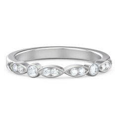 The Audrey Wedding Band – 14K White Gold with Lab Diamond