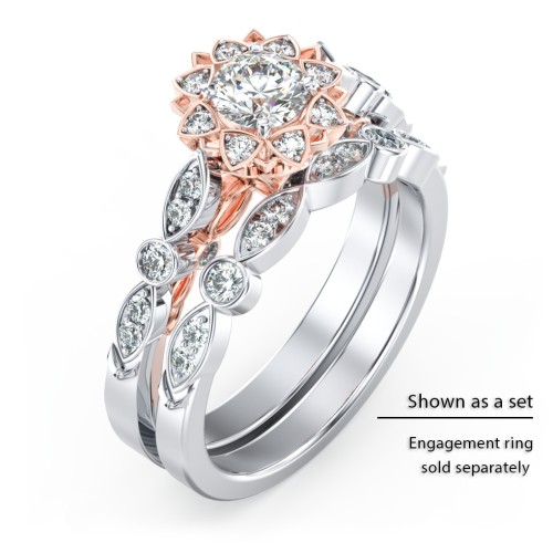 The Audrey Wedding Band – 14K White Gold with Lab Diamond