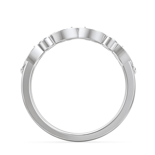 The Audrey Wedding Band – 14K White Gold with Lab Diamond