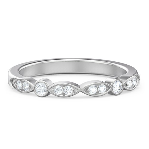 The Audrey Wedding Band – 14K White Gold with Lab Diamond
