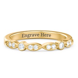 The Audrey Wedding Band in 10K Solid Yellow Gold with Lab Diamond