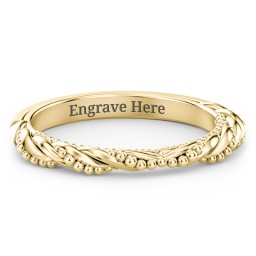 The Rita Wedding Band in 10K Solid Yellow Gold