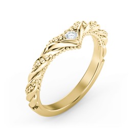 The Rita Diamond Wedding Band in 10K Solid Yellow Gold