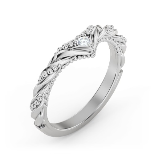 The Rita Diamond Wedding Band – 14K White Gold with Lab Diamond
