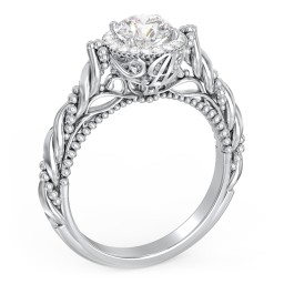 Vintage Diamond Engagement Ring with Accents and Halo Setting - "The Rita"