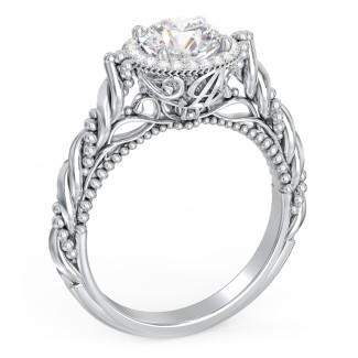 Vintage Diamond Engagement Ring with Accents and Halo Setting - "The Rita"