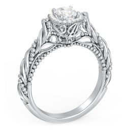 Vintage Diamond Engagement Ring with Accents and Halo Setting - "The Rita"
