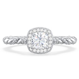 Vintage Diamond Engagement Ring with Accents and Halo Setting - "The Rita"