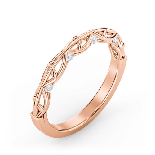 The Ava Wedding Band – 10K Rose Gold with Lab Diamond