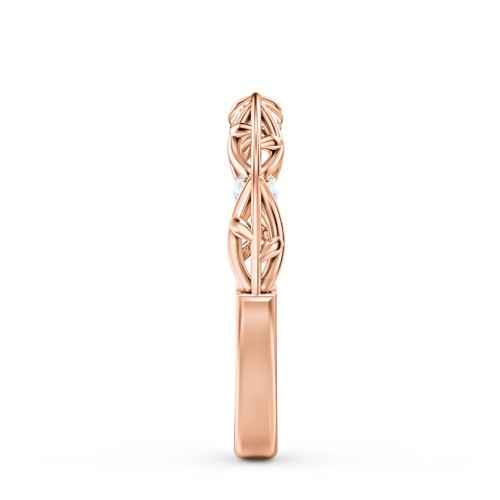 The Ava Wedding Band – 10K Rose Gold with Lab Diamond