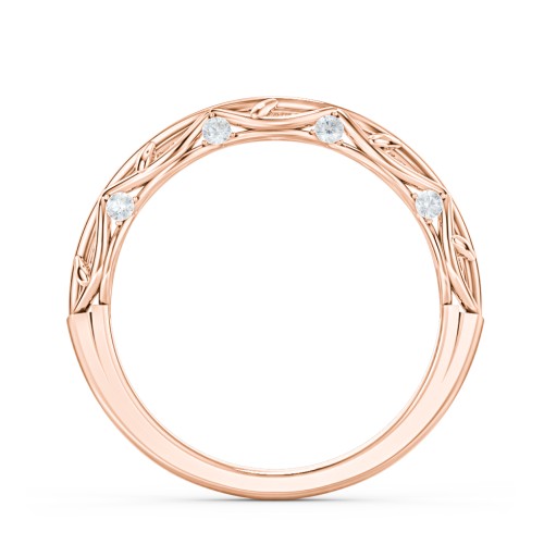 The Ava Wedding Band – 10K Rose Gold with Lab Diamond