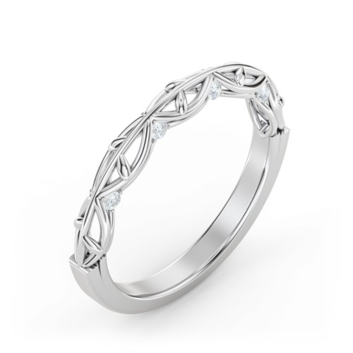 The Ava Wedding Band – 10K White Gold with Lab Diamond