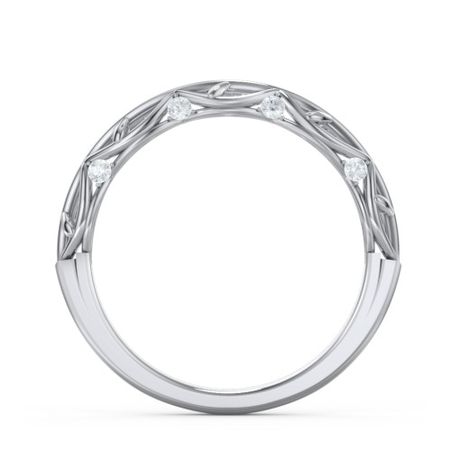 The Ava Wedding Band – 10K White Gold with Lab Diamond