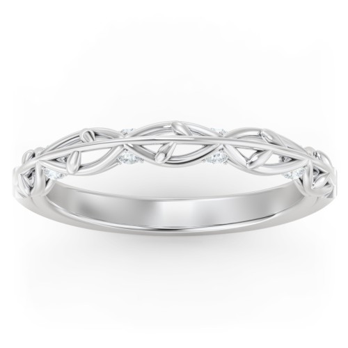 The Ava Wedding Band – 10K White Gold with Lab Diamond