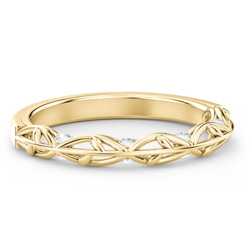 The Ava Wedding Band – 10K Yellow Gold with Lab Diamond