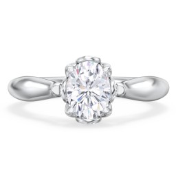 Classic Solitaire Diamond Engagement Ring with Butterfly and Scroll Details - "The Sophia"