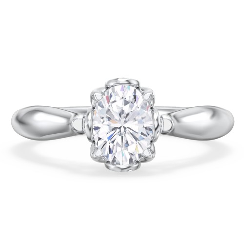 Classic Solitaire Diamond Engagement Ring with Butterfly and Scroll Details - "The Sophia" – 10K White Gold