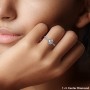 Solitaire Diamond Engagement Ring with Accents and Bow Detail